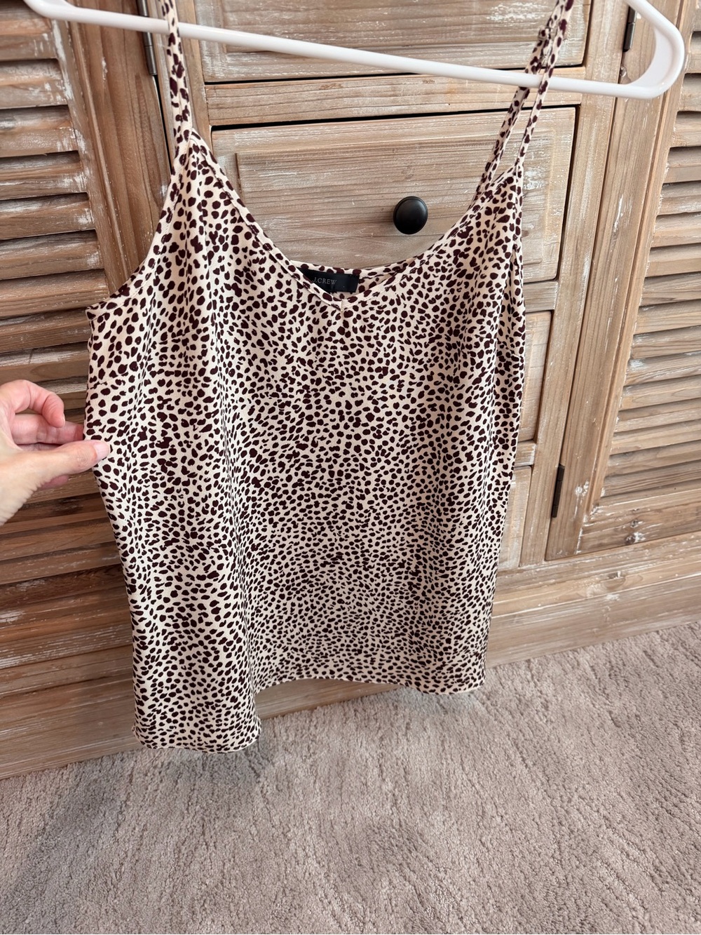 NWT J. Crew Beige and Brown Leopard Print Silk Cami (Size XS)